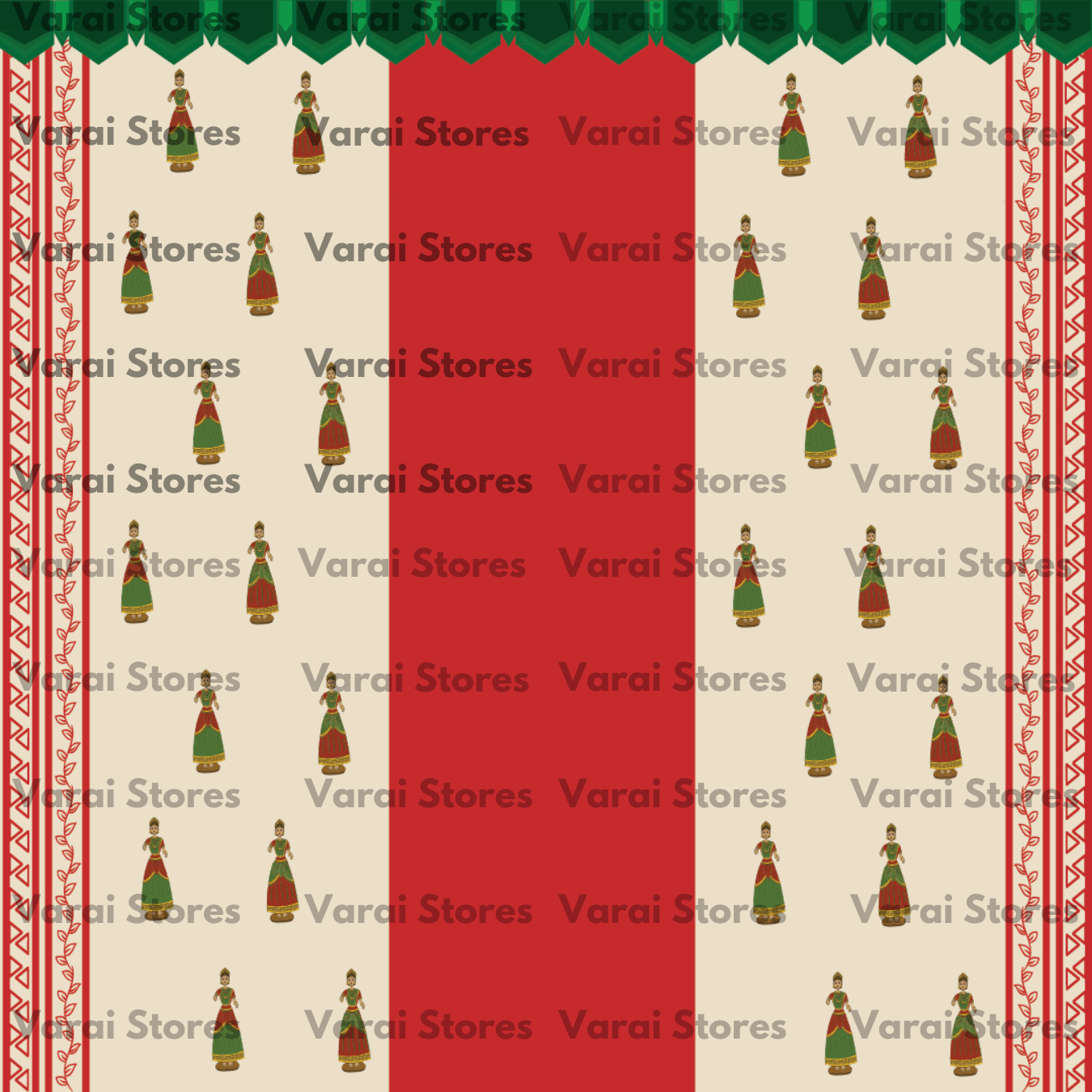 Tanjore Doll - Fabric (8x8) Feet With Pole Pocket