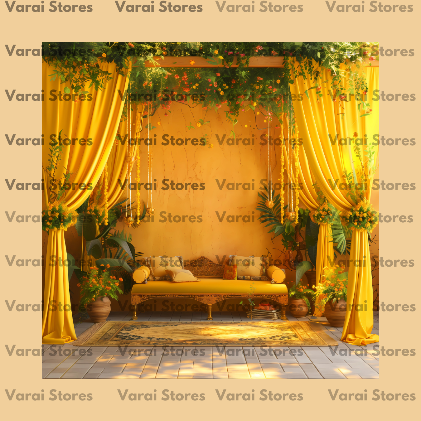 Haldi Curtain (Type 2) - Fabric With Pole Pocket