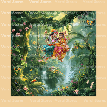 Radhakrishna Swing - Fabric With Pole Pocket