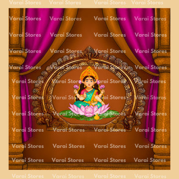 Arch Temple With Mahalashmi   - Fabric (8x8) Feet With Pole Pocket