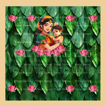 Banana Leaf Annaprasana BOY   - Fabric (8x8) Feet With Pole Pocket