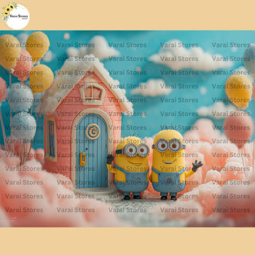 Minion Clouds - Baby Printed Backdrops - PREMIUM FABRIC