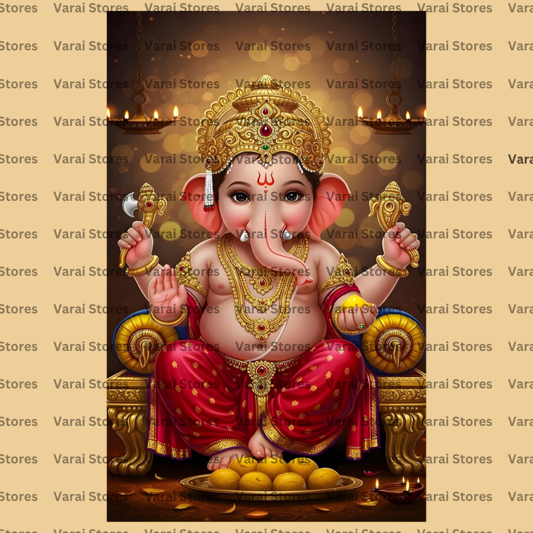 Ganesha (Type 7) - Fabric (8x5) Feet With Pole Pocket