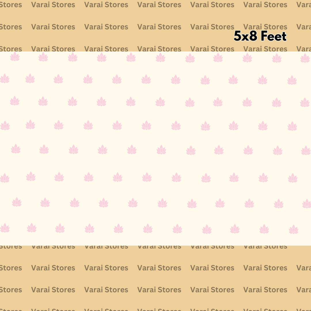 Cream With Pink Lotus - Fabric Floordrop