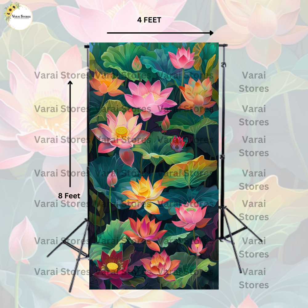 Colourful Lotus - Fabric (8x4) Feet