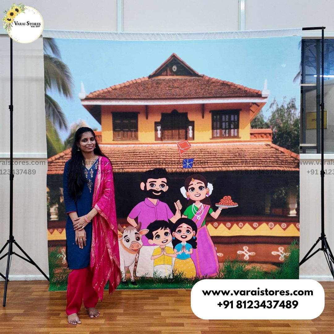 Sankranti - Fabric (8x8) Feet - Printed Backdrop