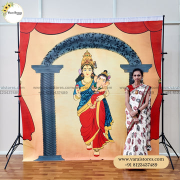 Gauri  Ganesha  - Fabric With Pole Pocket