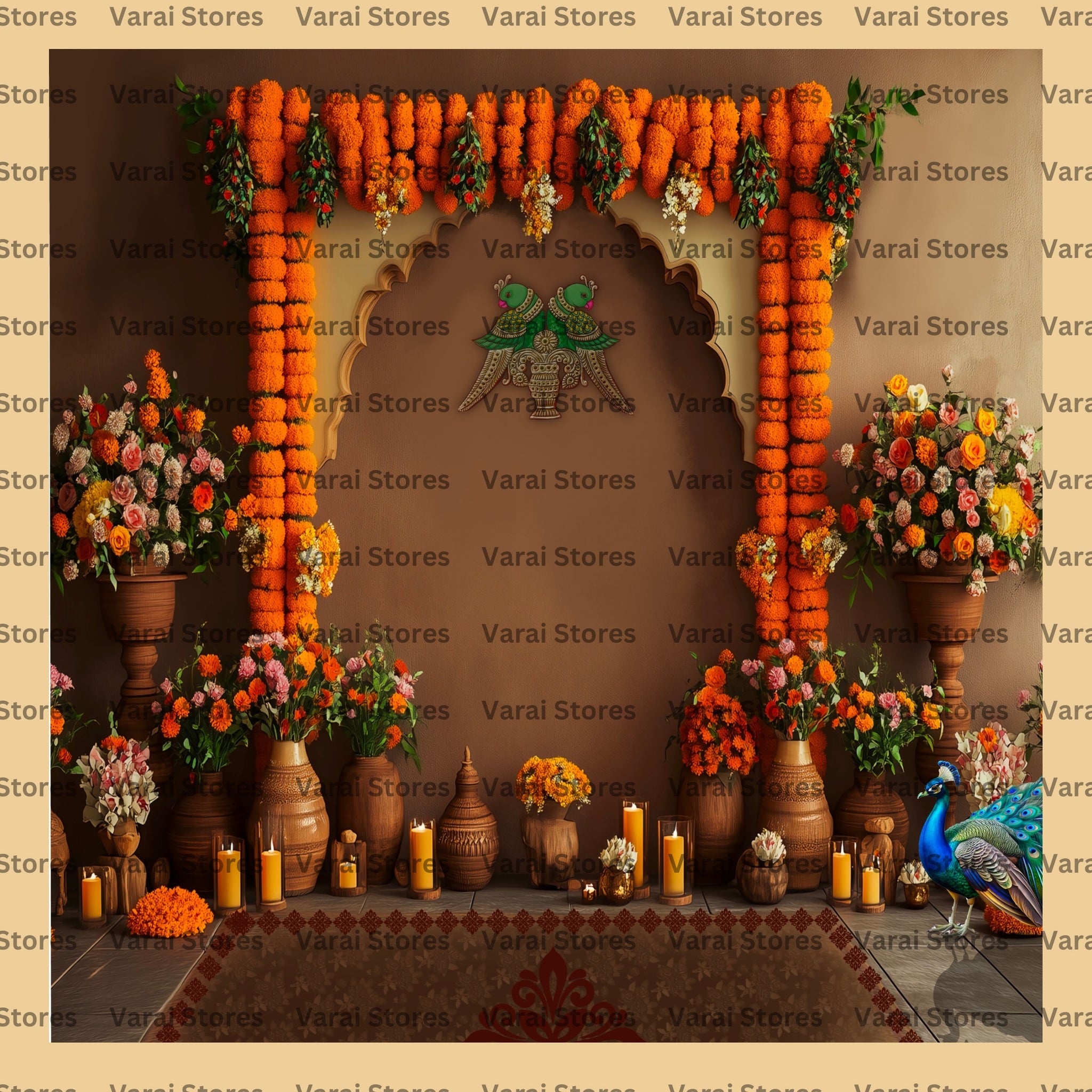 Parrot Floral Decor -  Fabric With Pole Pocket