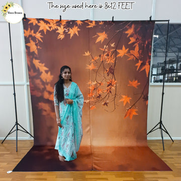 Brown Maple Leaf - Printed Lifestyle Backdrop - PREMIUM  FABRIC