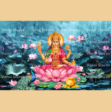 Mahalakshmi (Type 3) - Printed Fabric (Pre order) - (5x8) Feet