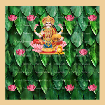 Banana Leaf Lakshmi - Fabric (8x8) Feet  With Pole Pocket
