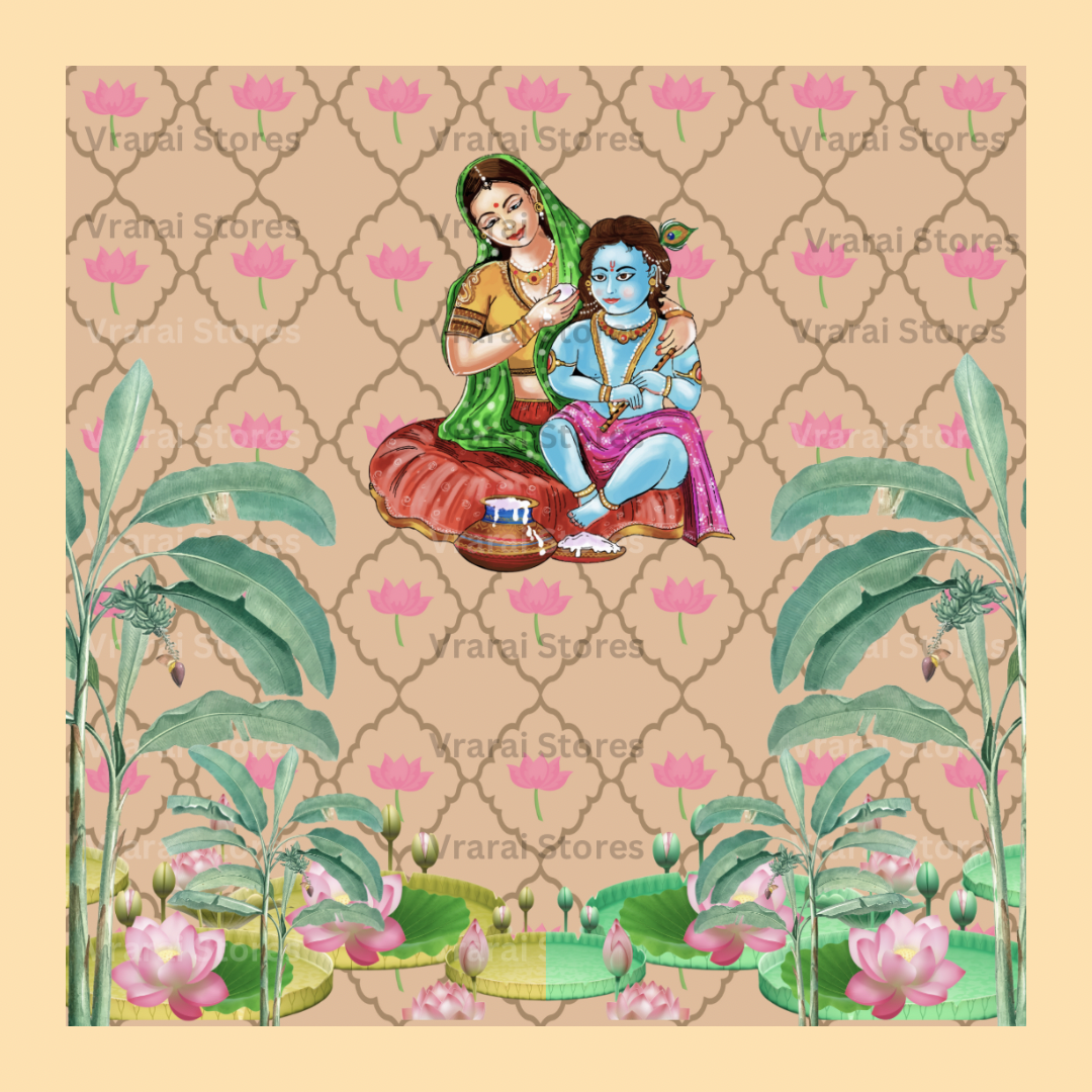 Golden Lotus Annaprasana - Fabric With Pole Pocket