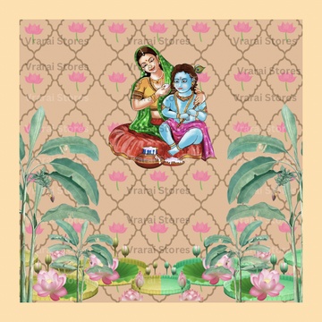 Golden Lotus Annaprasana - Fabric With Pole Pocket