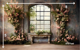 Floral Window - Printed Baby Backdrop - FABRIC (PRE ORDER)
