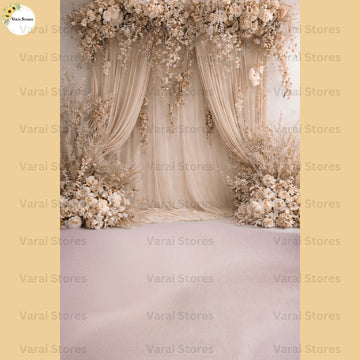 Floral arch backdrop  With Floor   - Printed Lifestyle  Backdrop - PREMIUM FABRIC