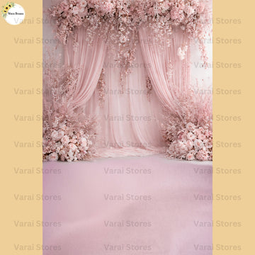 Blush pink floral draped With Floor   - Fabric (8x12) Feet