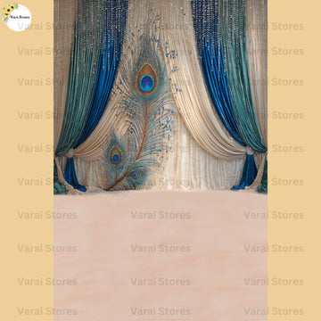 Sri Krishna With Floor  - Printed Lifestyle  Backdrop - PREMIUM FABRIC