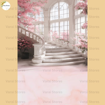 Blossom Grace Hall With Floor   - Printed Lifestyle  Backdrop - PREMIUM FABRIC