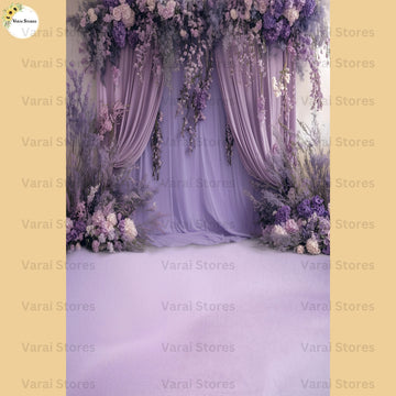 Lavender Drapes With Floor  - Fabric (8x12) Feet