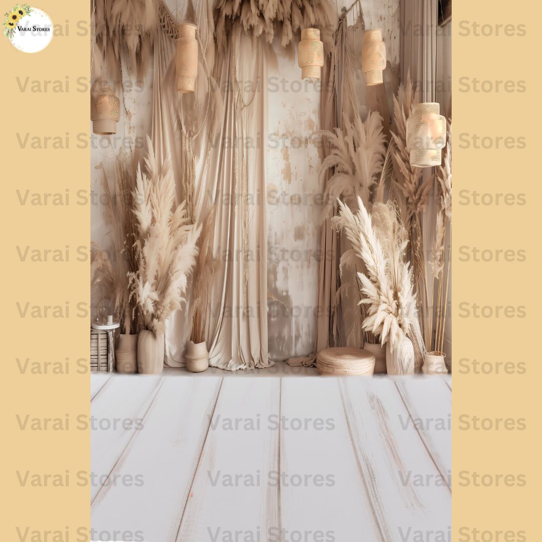 Boho Curtain Type 1  -   Printed  Lifestyle Backdrop - PREMIUM FABRIC