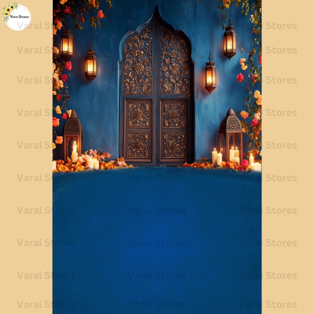 Hanging Diyas  -  Printed Lifestyle  Backdrop - PREMIUM FABRIC
