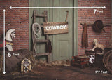 Cow Boy (Type 1) - Printed Baby Backdrop - Fabric (Pre Order)