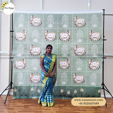 Pastel Pichwai  Wall  -  Fabric With Pole Pocket