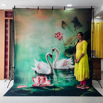 Twin Swan - Printed Lifestyle  Backdrop - PREMIUM FABRIC