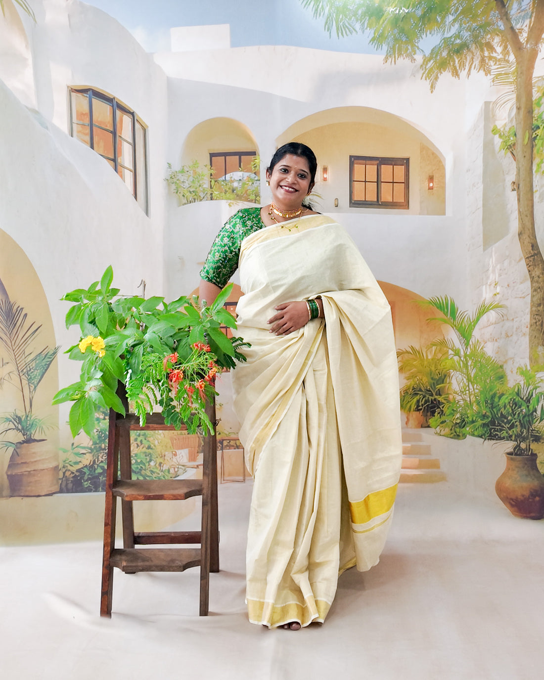 Dreamy Archway Villa   - Printed Lifestyle  Backdrop - PREMIUM FABRIC