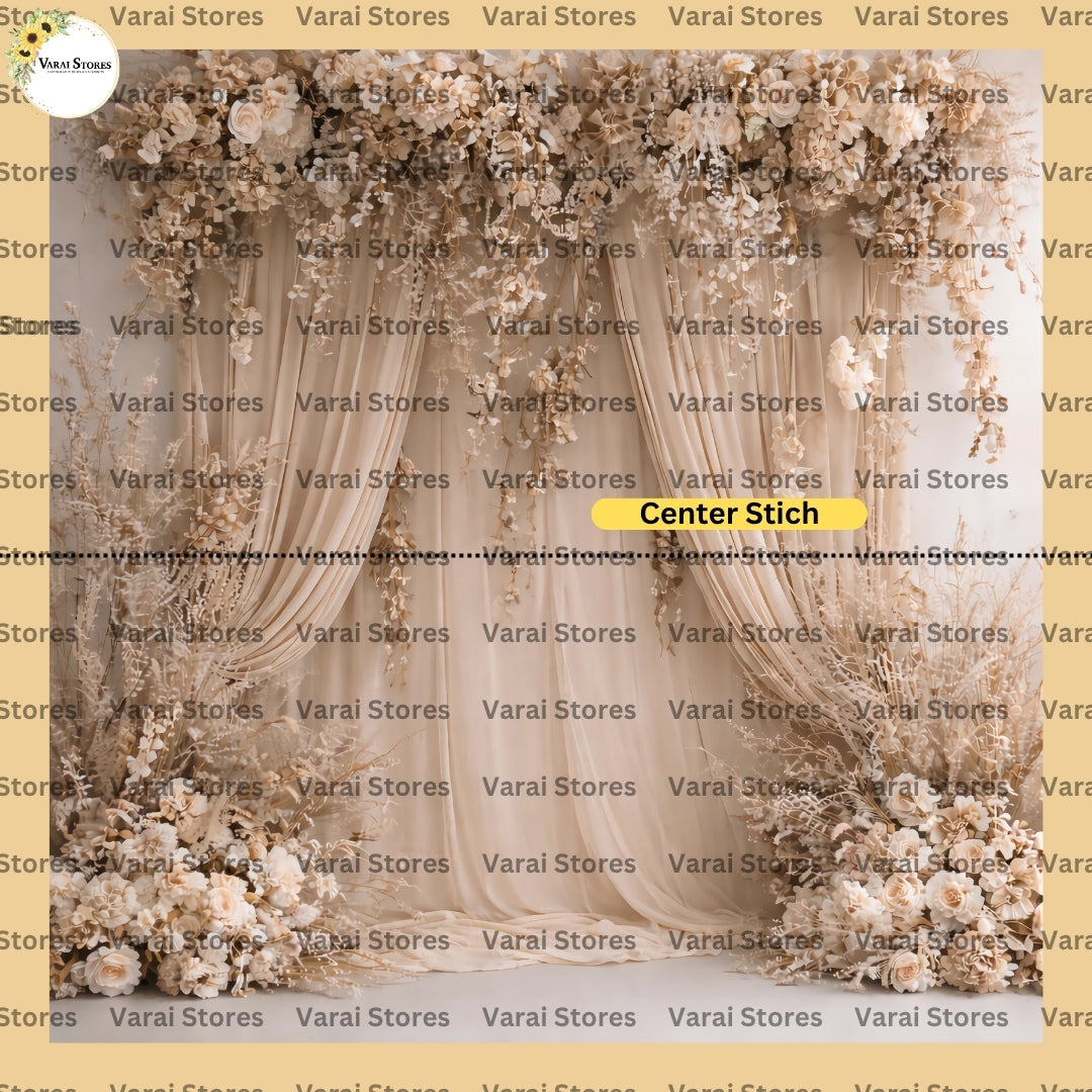 Floral Arch backdrop - Fabric With Pole Pocket
