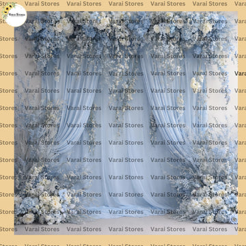 Serene  Blue Blossom - Fabric With Pole Pocket