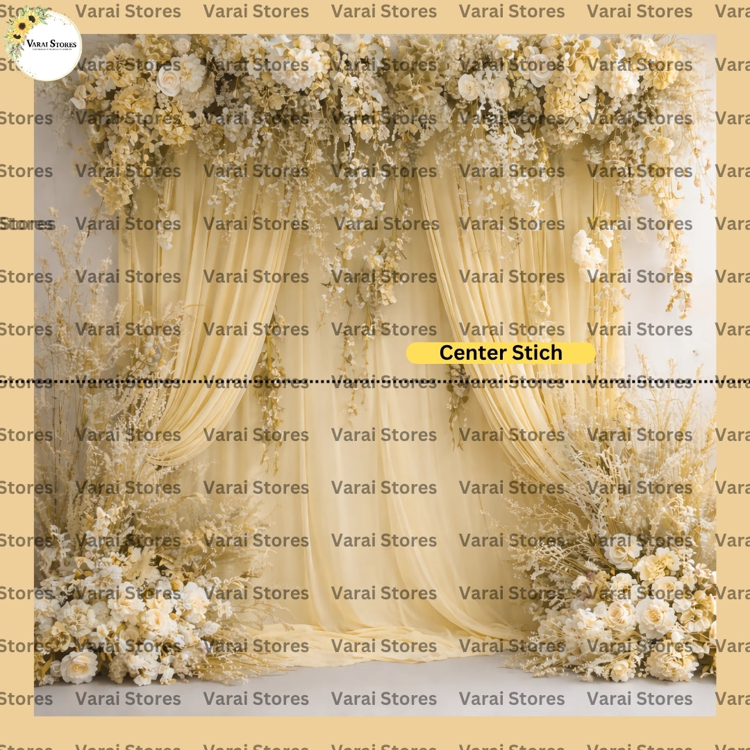 Golden Ivory Garden - Fabric With Pole Pocket