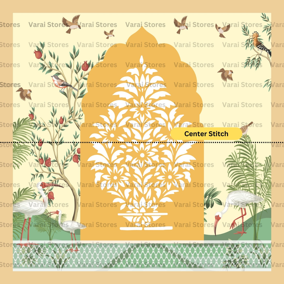 Floral Heritage Arch  - Fabric With Pole Pocket