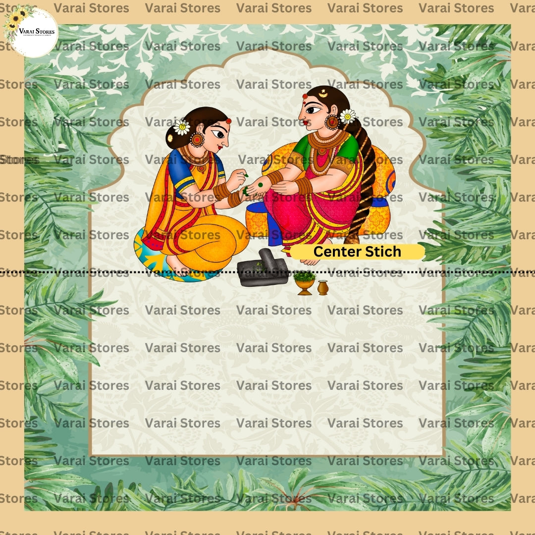 Garden Mehndi - Fabric With Pole Pocket