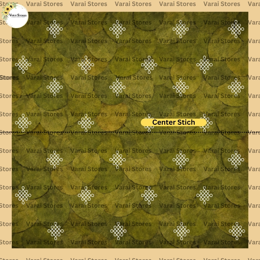 Green Leaf Harmony  - Fabric With Pole Pocket