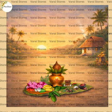 Ugadi festival - Fabric (8x8) Feet With Pole Pocket