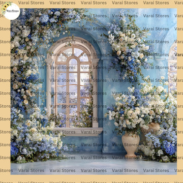 Heavenly Blue Florals - Fabric With Pole Pocket