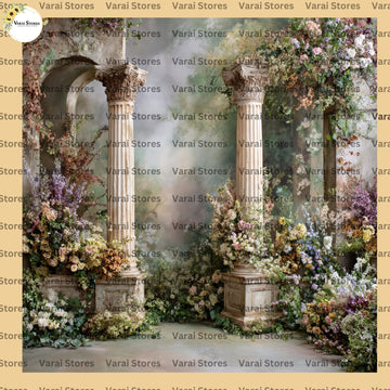 Vintage Floral Pillars - Fabric With Pole Pocket