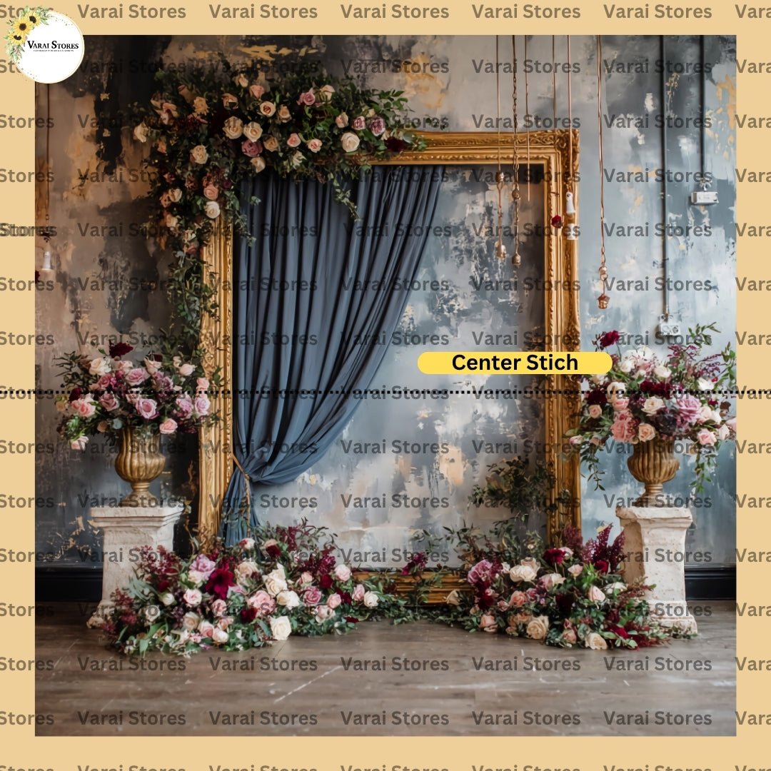 Floral Mirror - Fabric With Pole Pocket