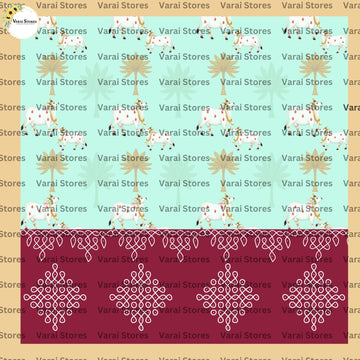 Ethnic muggu - Fabric With Pole Pocket