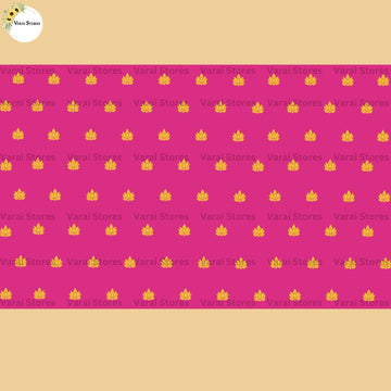 Pink with golden Lotus  -  Fabric (5x8) Feet