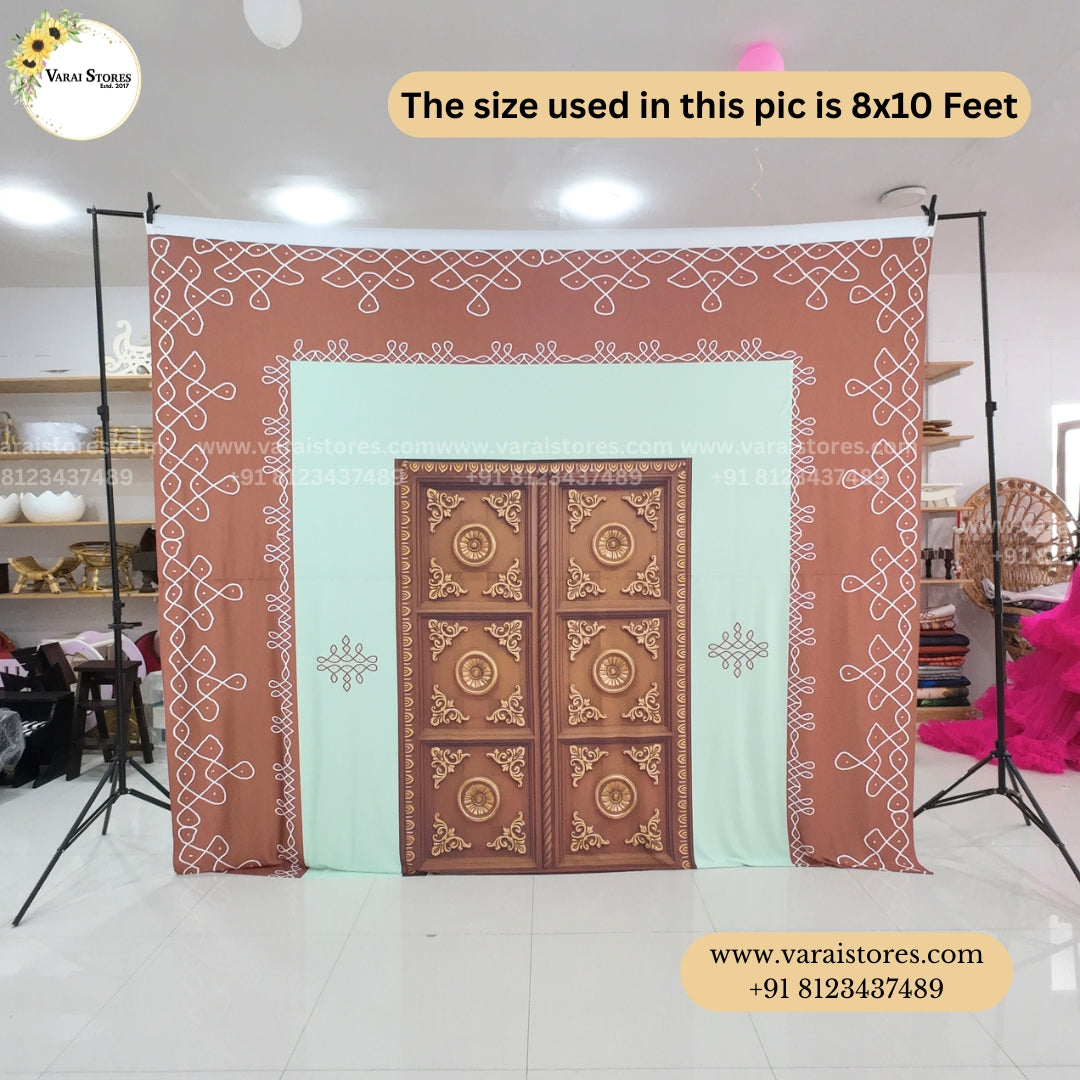Antique Door Kolam - Fabric With Pole Pocket