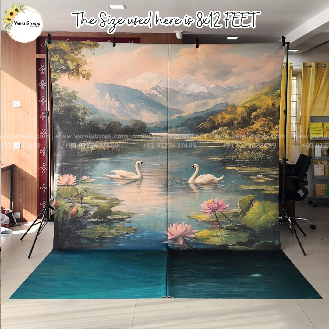 Swan River with Floor  - Printed Lifestyle  Backdrop - PREMIUM FABRIC