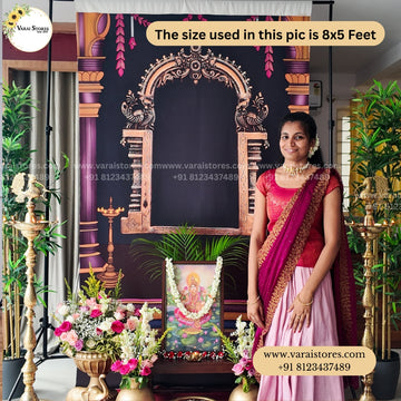 Divine Mahalakshmi - Fabric (8x5) feet with pole pocket