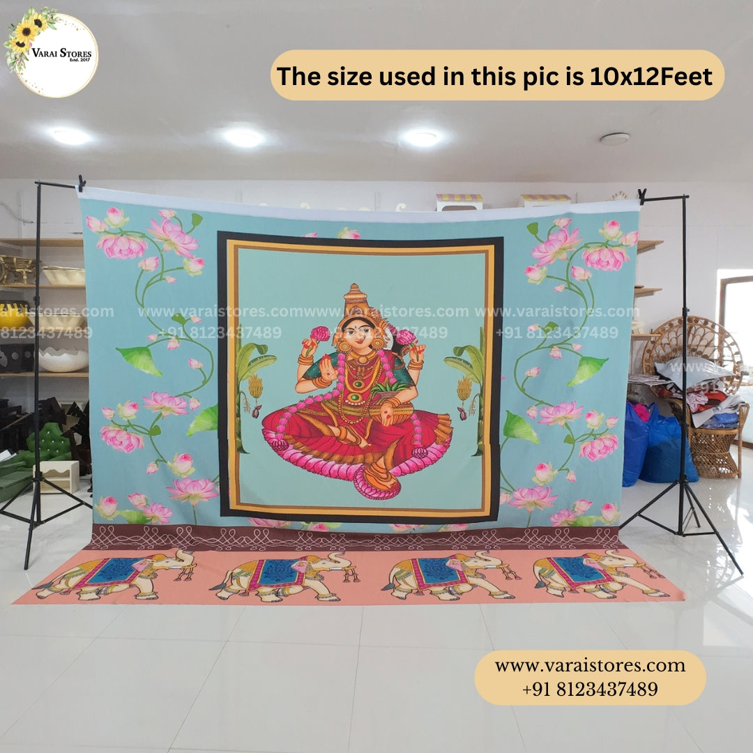 Mahalakshmi Lotus - Fabric With Pole Pocket