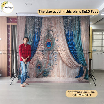 Sri Krishna  - Fabric (8x8) Feet With Pole Pocket