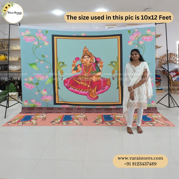 Mahalakshmi Lotus - Fabric With Pole Pocket