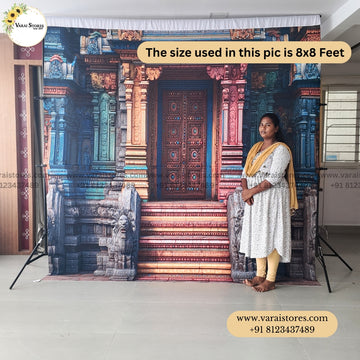 Temple Architecture - Fabric With Pole Pocket