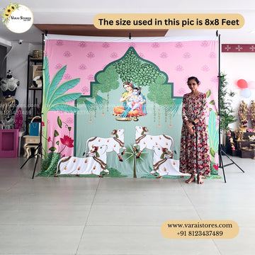 Pichwai Decor Annaprasana - Fabric With Pole Pocket