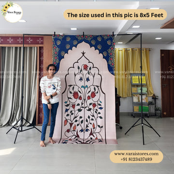 Mughal Pattern - Fabric (8x5) Feet With Pole Pocket